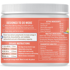 Bernie's OMG Omegas Chews soft treats; easy daily serving for joint support.
