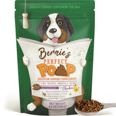 Envase práctico de Bernie's Perfect Poop para uso diario en casa.