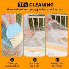 BESNEW rabbit hay feeder with litter box for streamlined feeding and waste separation