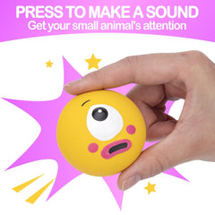 BESNEW ferret latex squeaker ball with big eyes print stimulates curiosity during play.