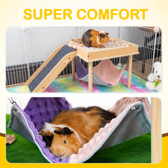 BESNEW guinea pig hammock metal hook attachment demonstrates secure hanging.