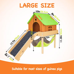 BESNEW large platform with guardrails helps secure guinea pigs during play.