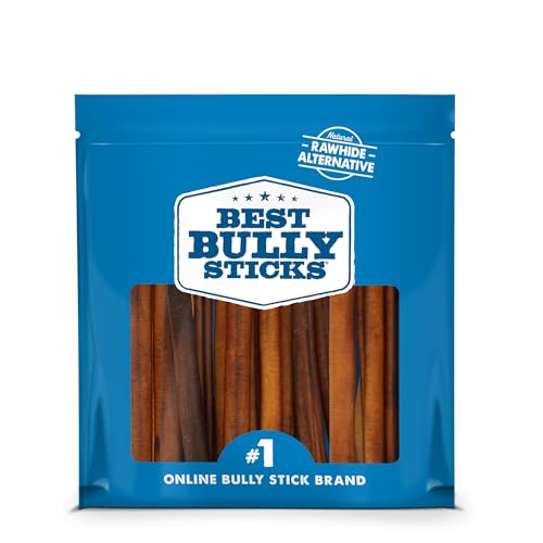 Best Bully Sticks 6 Inch dog chews packaged for easy viewing and long chew time
