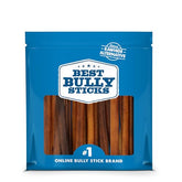 Best Bully Sticks 6 Inch dog chews packaged for easy viewing and long chew time