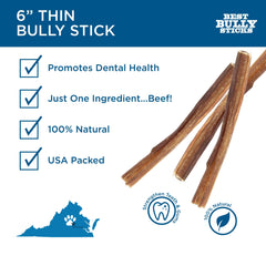 Best Bully Sticks 6 Inch Thin in bowl—24-count pack easy to offer