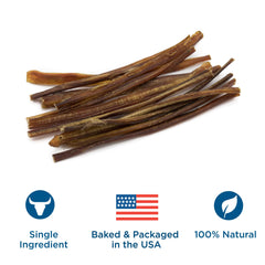 Best Bully Sticks grass-fed beef dog chew close-up, long-lasting snack for engaging chews.