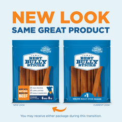 Best Bully Sticks grass-fed-beef: natural, single-ingredient chew with high protein for active dogs.