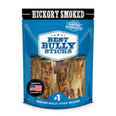 Best Bully Sticks Hickory Smoked Marrow Bones front view pack, long-lasting chew for large dogs