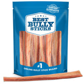 Best Bully Sticks jumbo bully stick 12inch pack closeup for a long-lasting chew on large dogs.