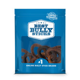 Best Bully Sticks puppy teething rings closeup, natural collagen chew for small dogs supporting dental care.