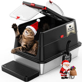 BEST JAJA stainless-steel cat litter box open pan for spacious multi-cat use.