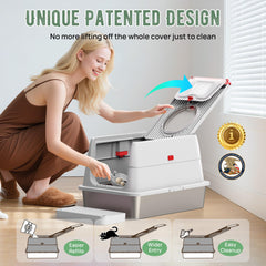 BEST JAJA stainless steel litter box odor-resistant with carbon filter reduces smells