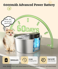 BEST JAJA wireless fountain battery charging shows rechargeable 6000 mAh power