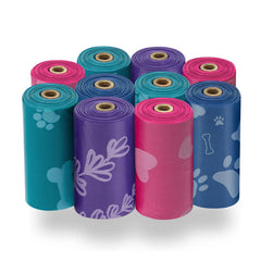 Best Pet Supplies dog poop bags roll in assorted colors for park cleanup convenience.