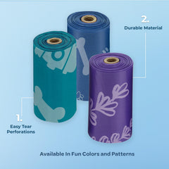 Best Pet Supplies leak-resistant poop bags close-up demonstrating mess containment on walks.