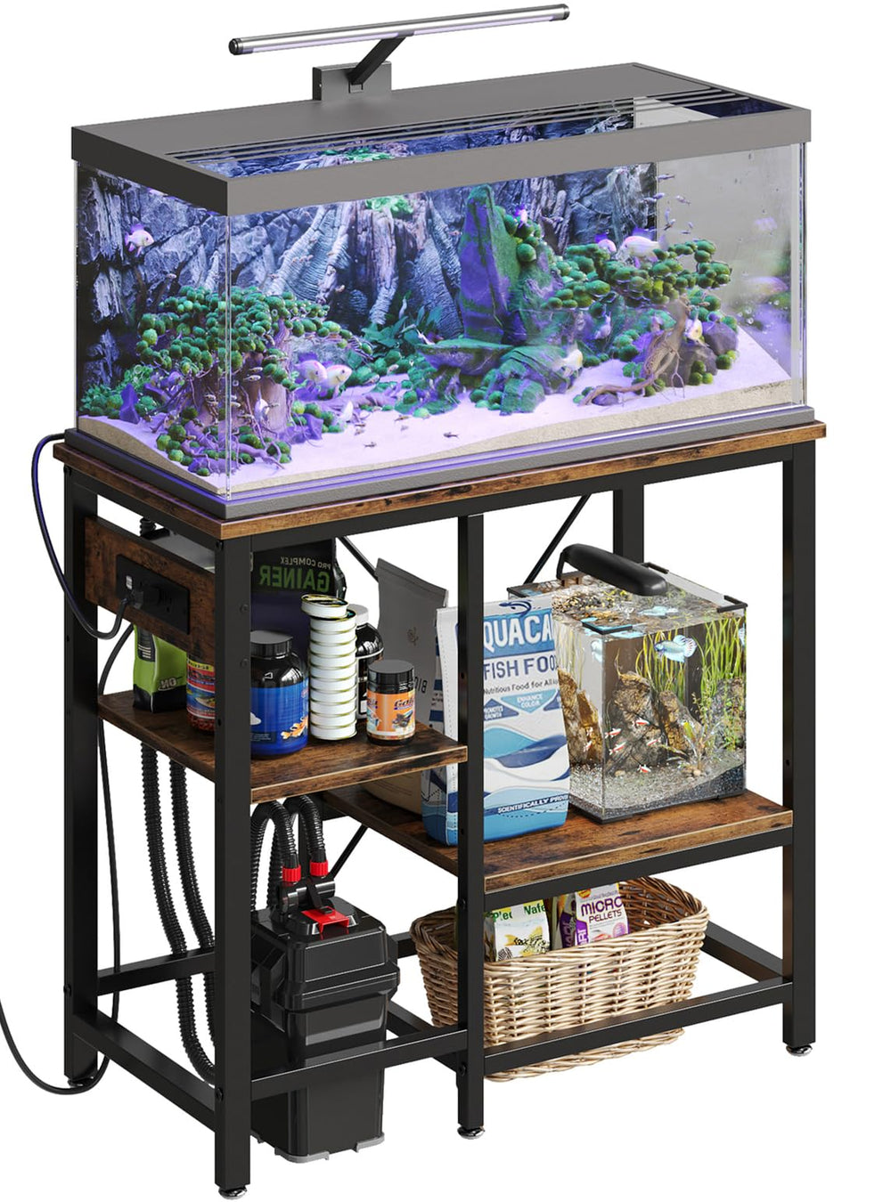 Bestier 20-29-37 gallon stand front view shows sturdy metal frame for reliable tank support.