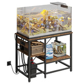 Bestier 40-50 gallon stand with power outlets enables organized cord management for aquariums