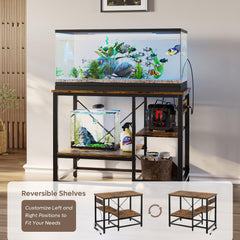 Bestier adjustable storage shelves image highlights canister filter storage and gear organization