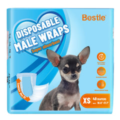Bestle Male Dog Wrap packaging ready for travel with mess-free protection.