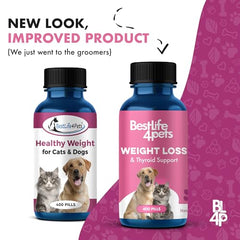 BestLife4Pets weight-thyroid pills pour detail for easy meal integration and dosing.