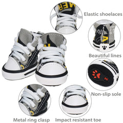 BESUNTEK puppy canvas sneakers highlight anti-slip traction for confident steps.