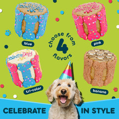 BETAPET dog birthday cake banana-princess slice offers playful style with a tasty yogurt-rich base