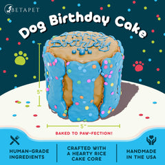BETAPET dog birthday cake slice serving, ideal for sharing at a party