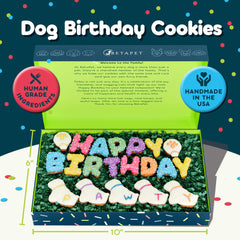 BETAPET dog birthday cookies ingredients close-up show human-grade components.