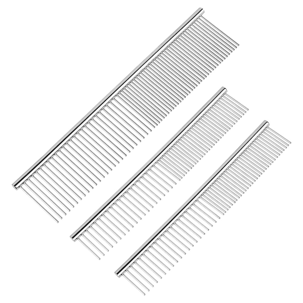 BEVTEE dog combs 3pc set large comb detangles thick coats