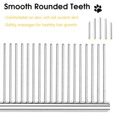 BEVTEE dog combs 3pc set small comb with wide teeth for knots