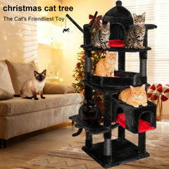 BEWISHOME cat tree coffin bed provides cozy elevated retreat for naps