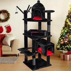 BEWISHOME heavy-duty cat tree 63in with coffin bed offering elevated rest