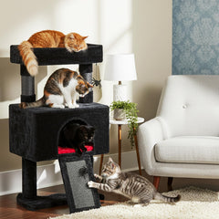 BEWISHOME spider toy cat tree invites playful hunting in a compact space