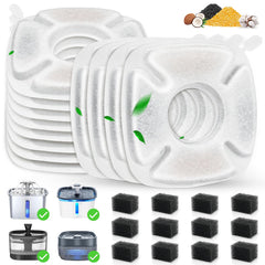 Beyolike cat fountain filter 12-pack provides easy replacement for clean drinking water.