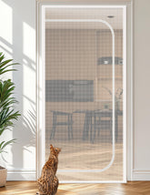 BFNN Cat Screen Door extra tall white front view for pet containment