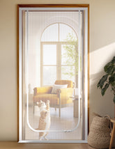 BFNN cat screen door front view white for tall door fit