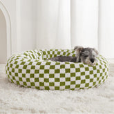 BFPETHOME donut dog bed side view shows plush rim for cozy security.