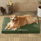 BFPETHOME outdoor dog bed on a patio with a waterproof surface for easy cleanup.