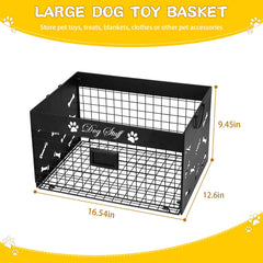 Bfttlity dog toy bin side handle design for easy moving around