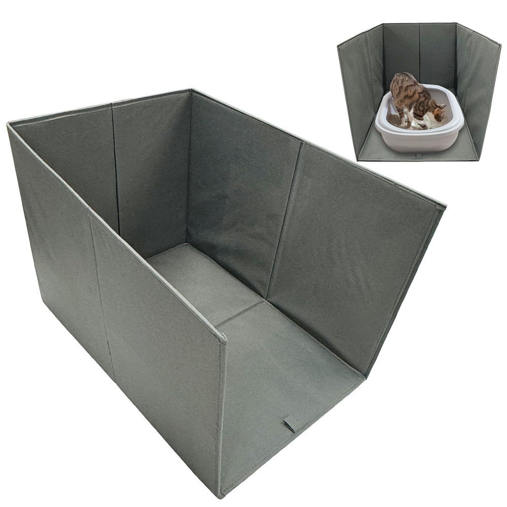 Bhyhok cat litter-box enclosure foldable guard protects floors and simplifies cleanup