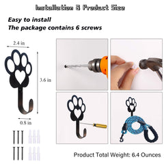 BiaGift dog paw hooks closeup pack captures sleek weathered metal design.