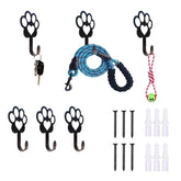 BiaGift dog paw leash holder wall mount displays six hooks for organized leash storage.
