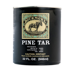 Bickmore Pine Tar 32oz bottle for hoof care treatment and flexible hooves.