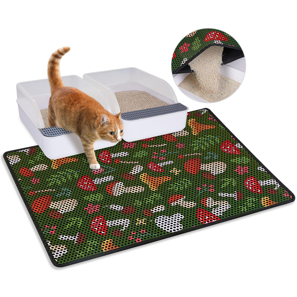 Bienbee cat litter mat 30x24 flat lay reduces tracking and keeps floors clean.