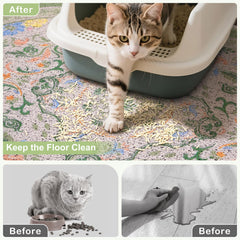 Bienbee cat litter mat non-slip bottom keeps the litter box stable during use