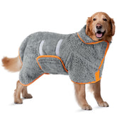 Bienbee dog bathrobe quick dry fabric helps dry coats faster after bath.