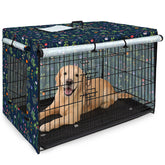 Bienbee dog crate cover outer view with windproof fabric for outdoor crates.