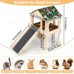 Bienbee guinea pig hideout second level interior shows detachable two-story design for flexible setup.