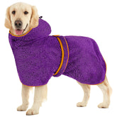 Bienbee Soft Dog Bathrobe in coral fleece for quick drying after bath.