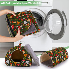Bienbee washable pet bed in green mushroom is easy to clean.